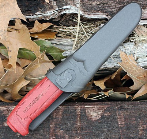 Нож Morakniv Basic 511, углеродистая сталь, пластик, красный