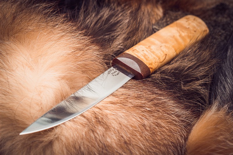 Якутский малый нож, карельская береза