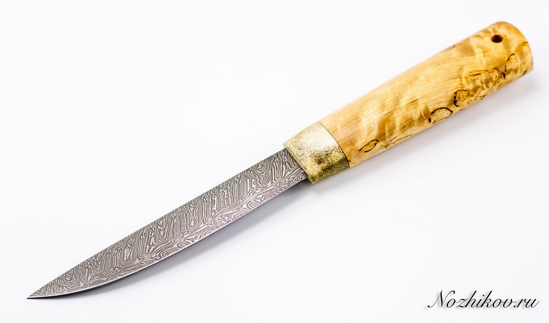 Нож Якутский из дамаска, карелка
