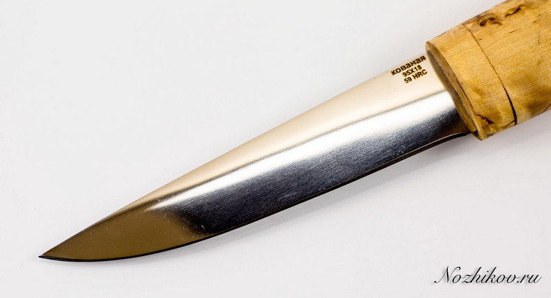 Нож якутский малый из 95Х18, карельская береза