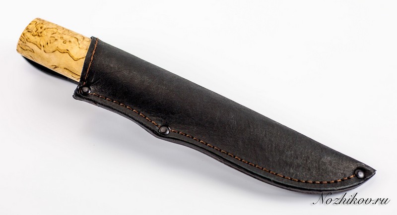 Нож якутский малый из 95Х18, карельская береза