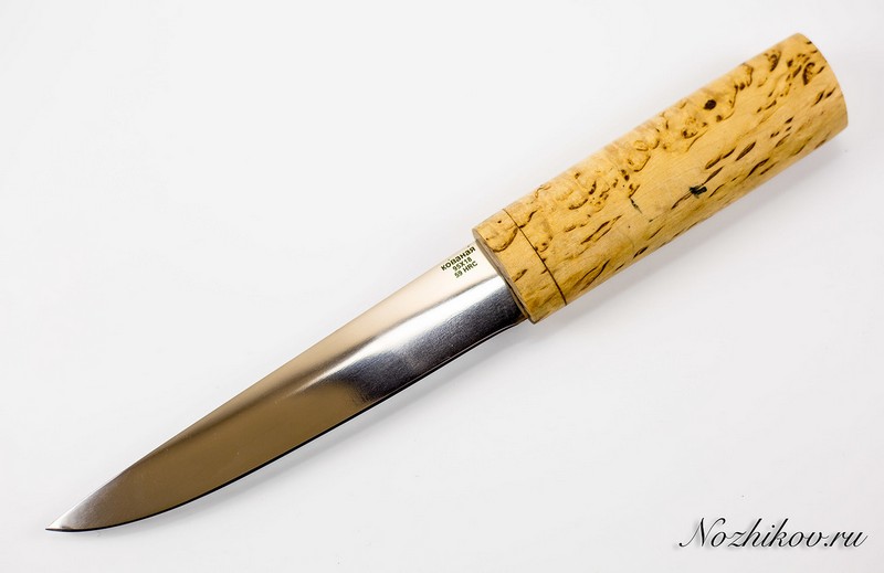 Нож якутский из 95Х18, карельская береза