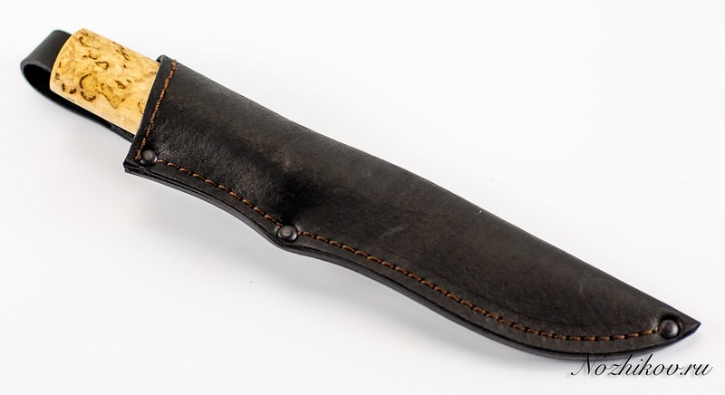Нож якутский из 95Х18, карельская береза