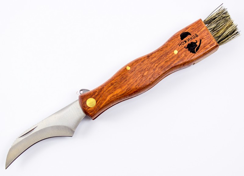 Складной грибной нож Ножиков, дерево, нержавеющая сталь 440