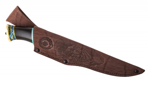 нож Финский: сталь Ламинированная - рукоять черный граб вставки акрил, карельская береза