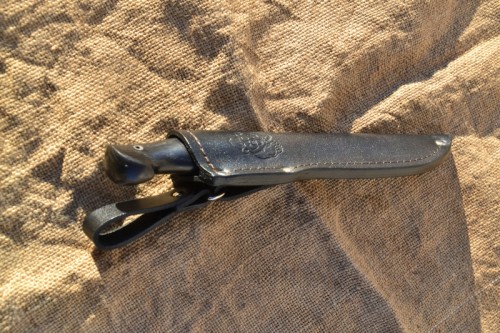 Нож Легионер (вариант 2) - сталь К340, мельхиоровое литьё, G10, морёный дуб.
